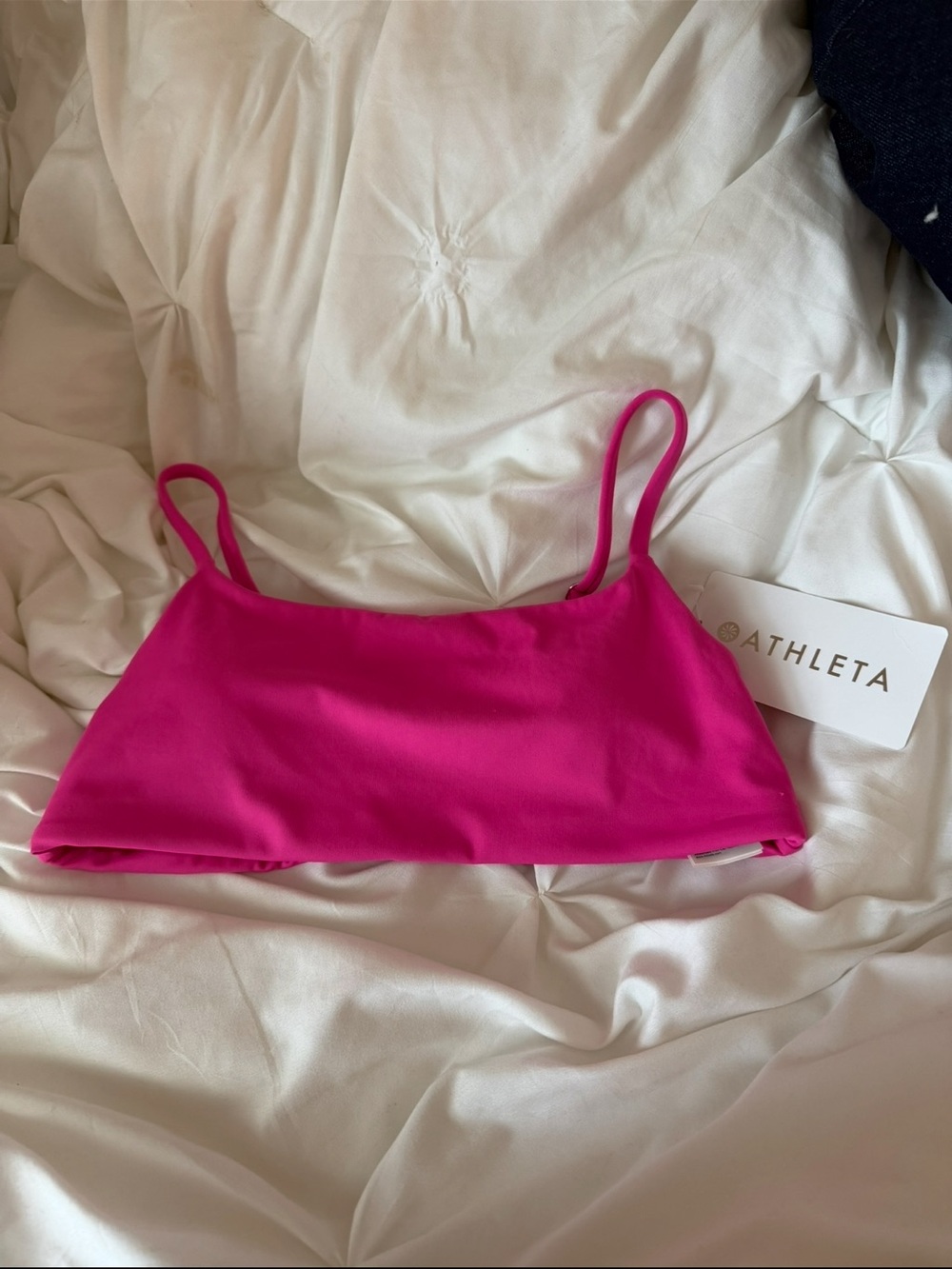 Athleta Hot Pink Thin-Strap Bandeau sports bra/swim top